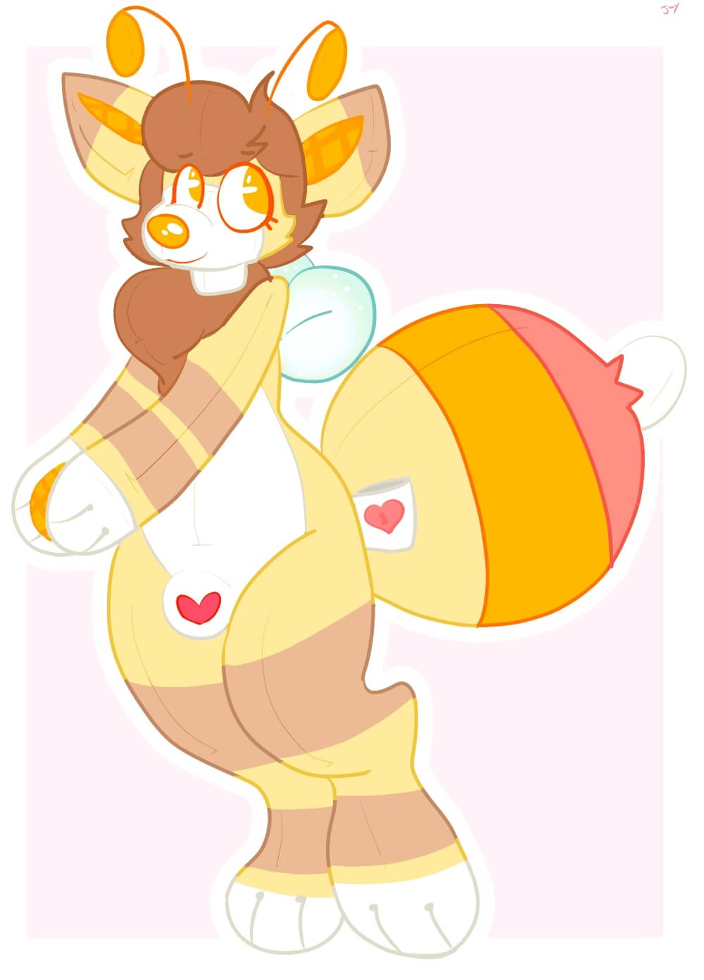 A null bee fox plushie.