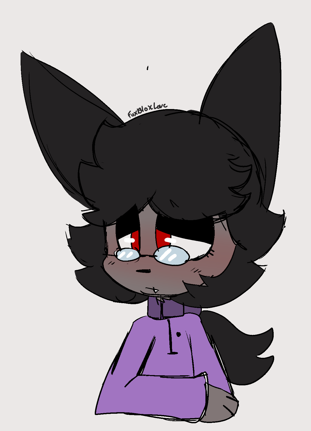 A wolf boy with small glasses.